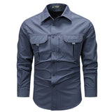 Retro Workwear Shirt Men's - WOMONA.COM