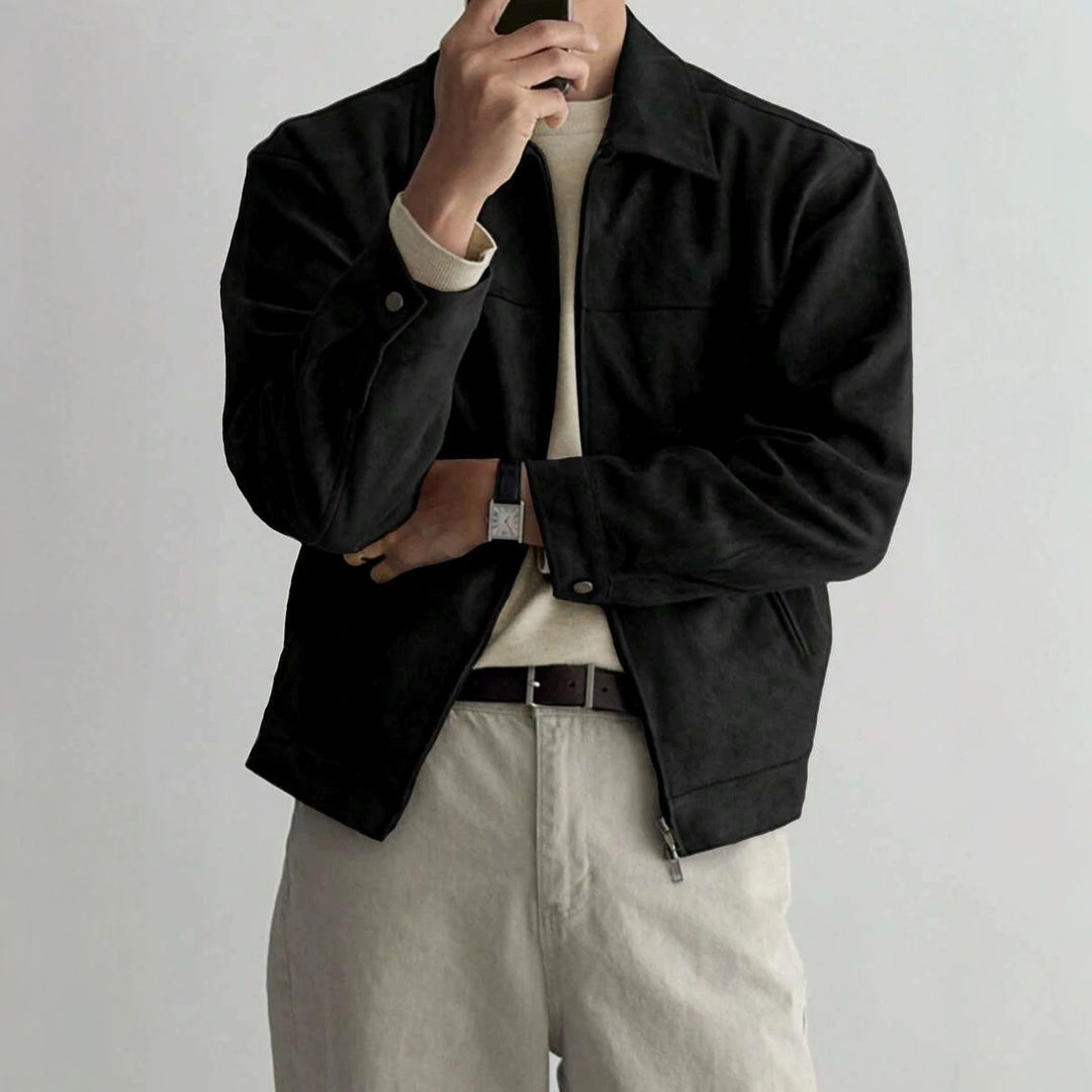 Men's Faux Suede Zip-Front Shirt Jacket - product view 1