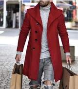 Woolen Coat Mid Length Men's Trench Coat - WOMONA.COM