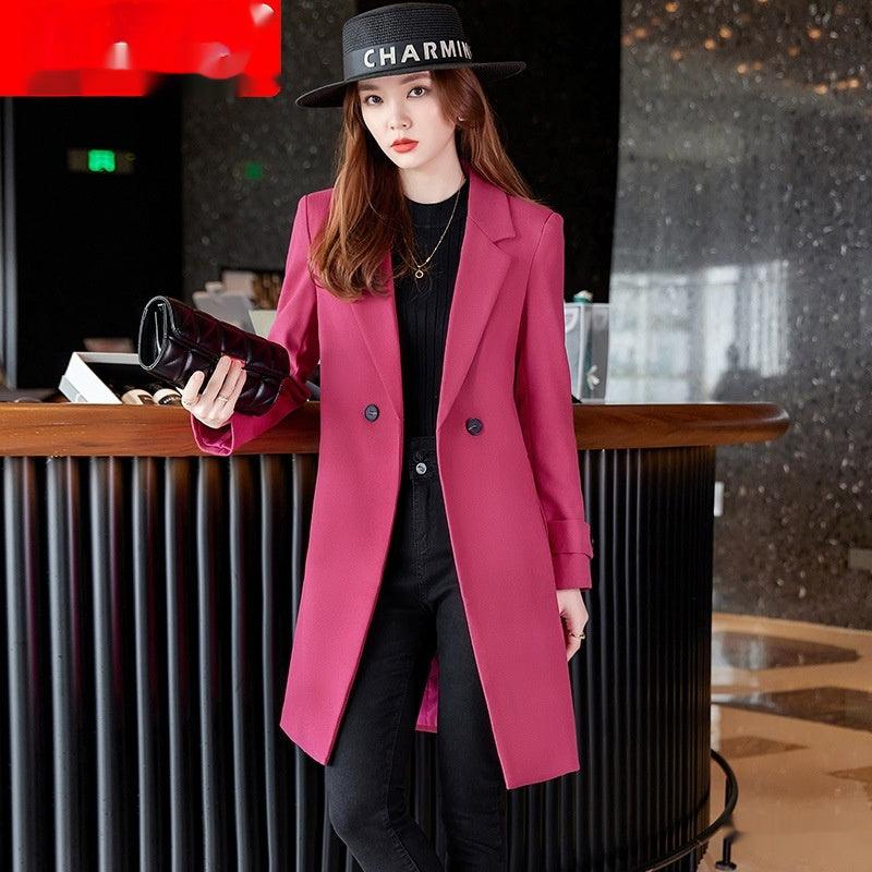 Women's Mid-Length Suit-Collar Trench Coat