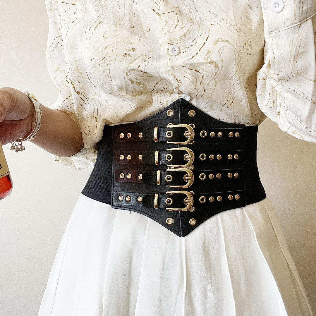 Wide Belt Punk Hip Hop Decorative Belt Nightclub Accessories - WOMONA.COM