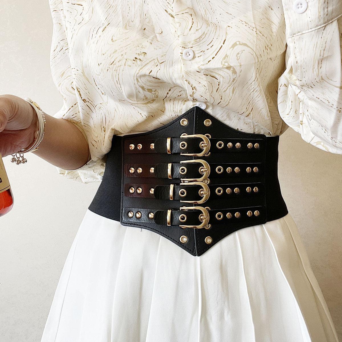 Wide Belt Punk Hip Hop Decorative Belt Nightclub Accessories - WOMONA.COM