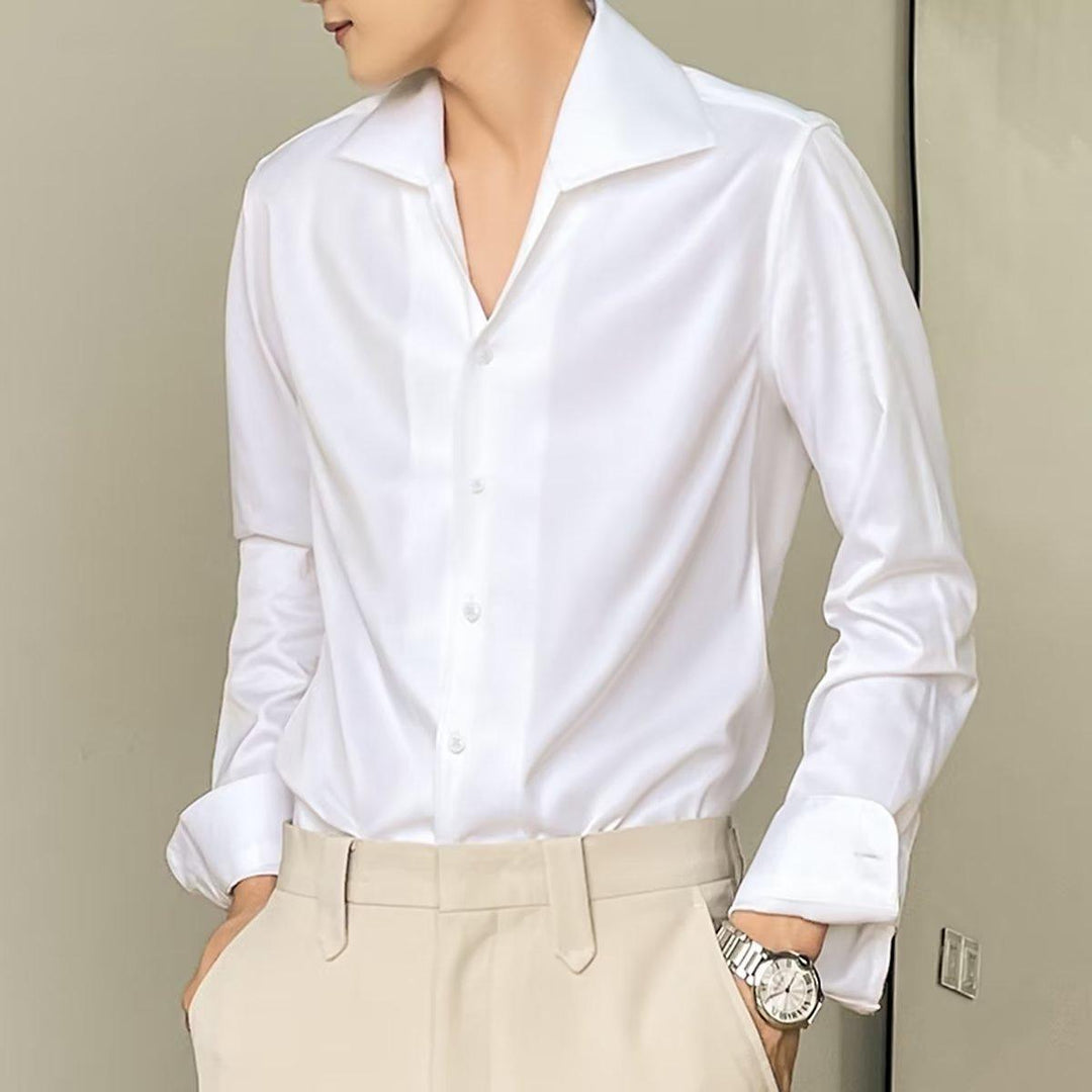 Men's Autumn Casual Shirt, Black or White