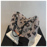 Winter Plush Bags Chain Shoulder Bag Women - WOMONA.COM