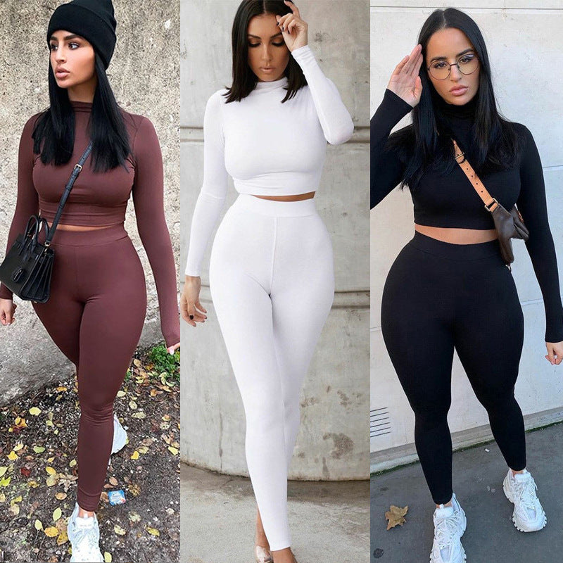 Slim Fitting Long Sleeved Sports Suit For Women - WOMONA.COM