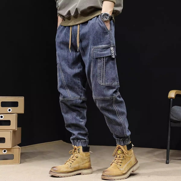 Lockere Retro-Jeans für Herren mit elastischer Taille