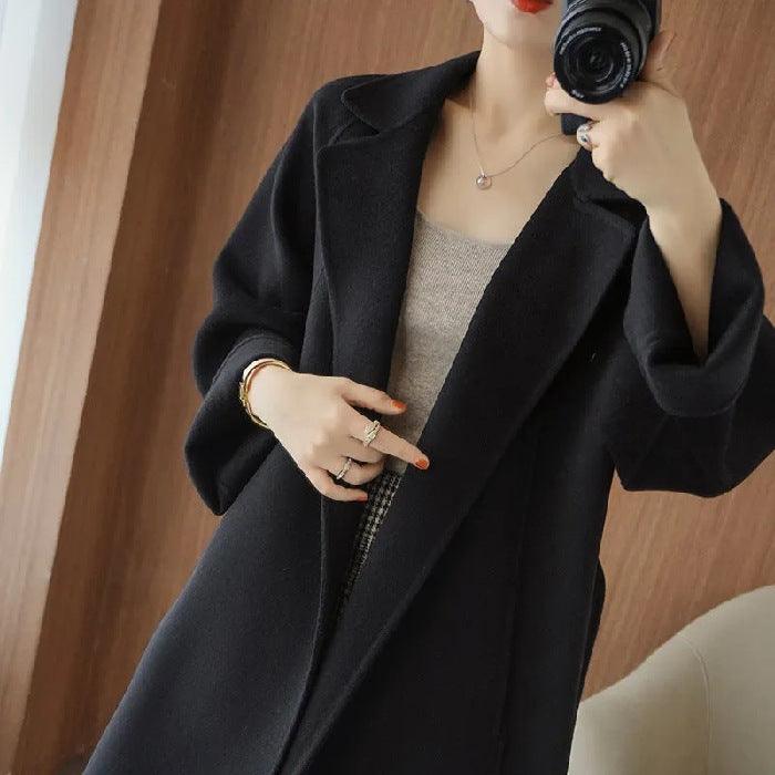 Double-sided Wool Overcoat Women's - WOMONA.COM