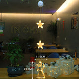 Christmas 3pcs LED Light Star Xmas Tree Hanging Sucker Lamp