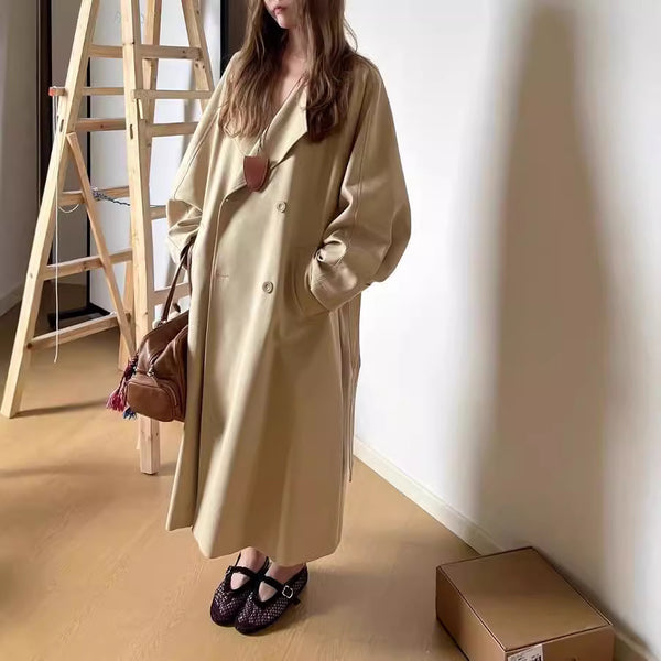 Early Autumn Lapel Long Trench Coat