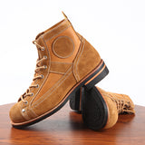 Leather Stitching Paratrooper Work Ankle Boots