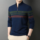 Men's T-shirts Cotton Stand Collar Long Sleeves - WOMONA.COM