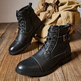 Botas altas estilo martin retro con cordones