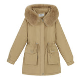 Waist Slimming Elegant Parka Cotton-padded Coat