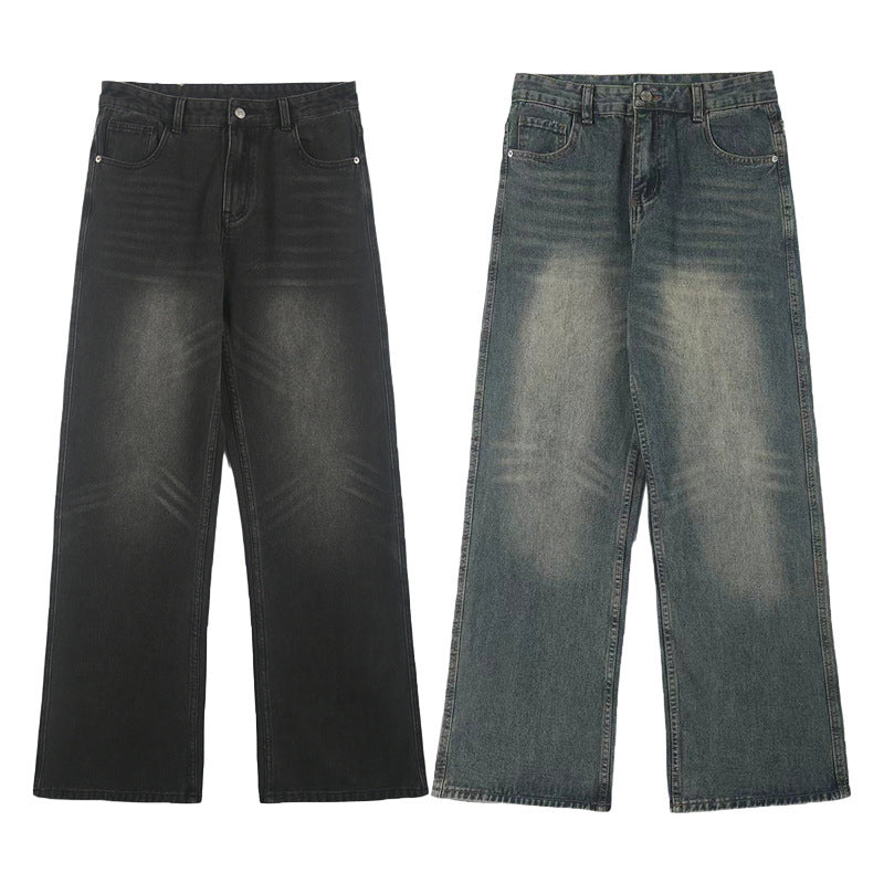 Men's Vintage Loose Micro-flared Jeans - WOMONA.COM