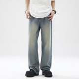 Men's Loose Ice Blue Trousers American Style - WOMONA.COM