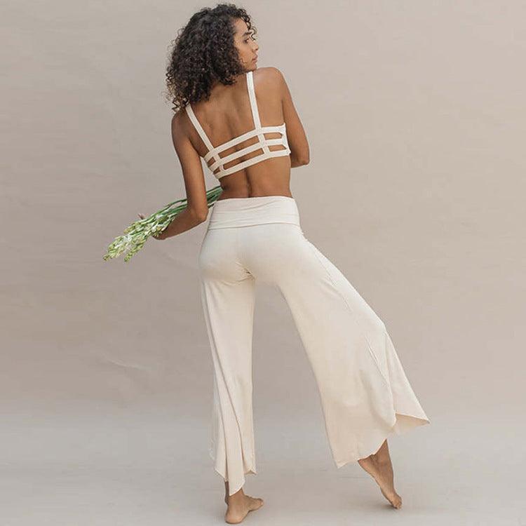 Yoga Suit Backless Spaghetti Straps Backless Bra - WOMONA.COM