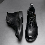 Genuine Leather Fashion Martin Boots For Men - WOMONA.COM