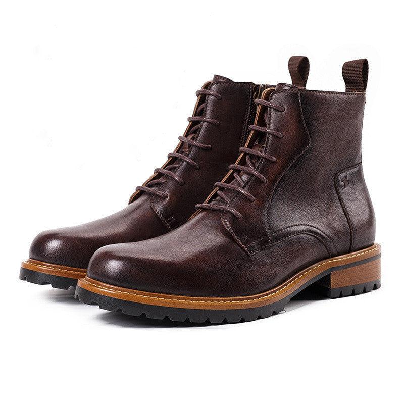 British Casual Short Boots Leather - WOMONA.COM