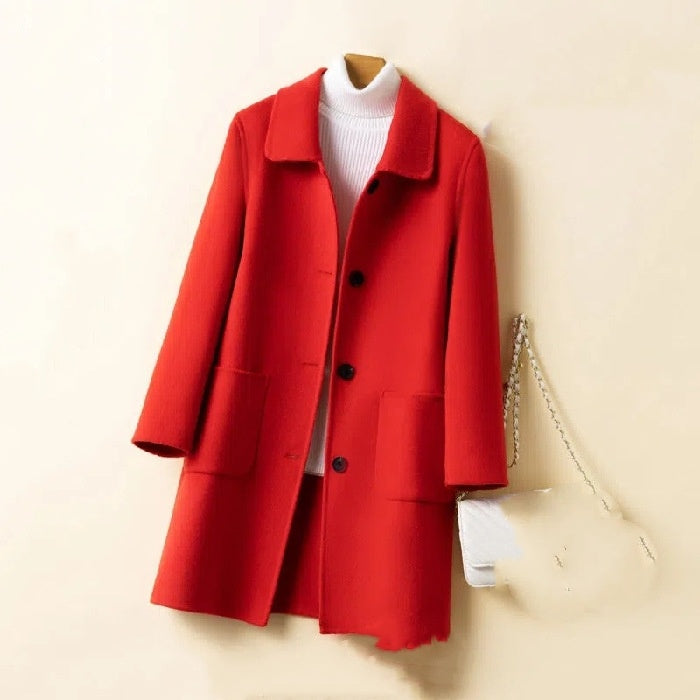 Korean Style Double-sided Cashmere Woolen Coat