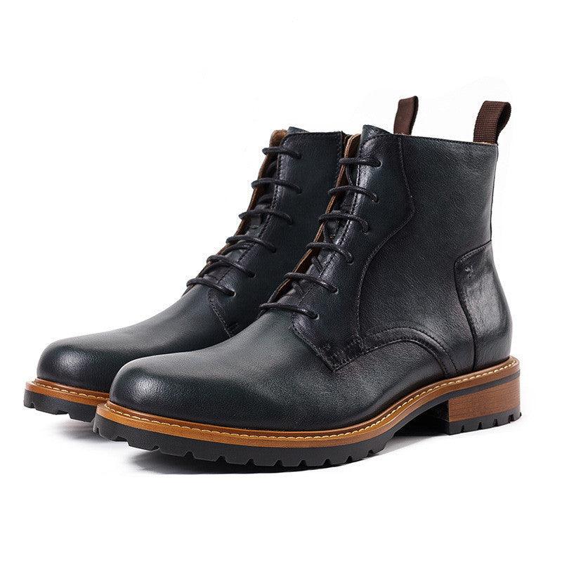 British Casual Short Boots Leather - WOMONA.COM