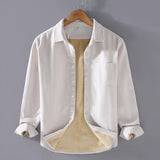 Men's Square Collar Cotton Corduroy Padded Shirt Men