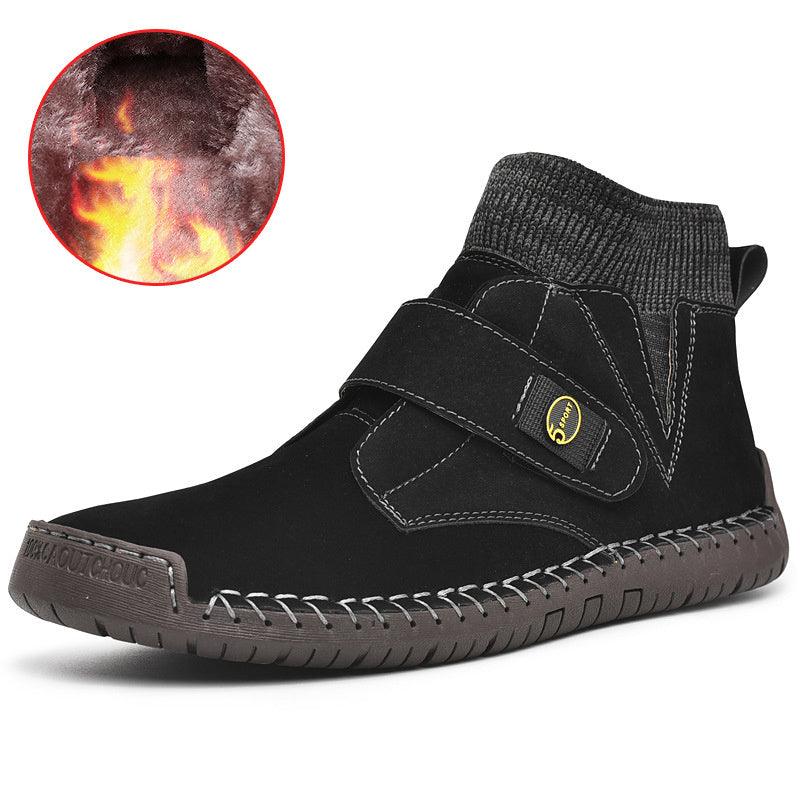 Velcro Shoes Men Ankle Boots - WOMONA.COM