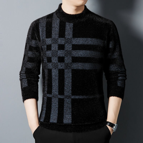 Casual All-matching Striped Thickened Knitting Top For Men