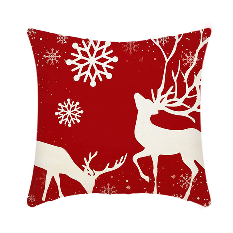 Merry Christmas Cushion Cover 45cm Elk Santa Claus