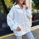 Fashion Lapel Plush Cardigan Coat