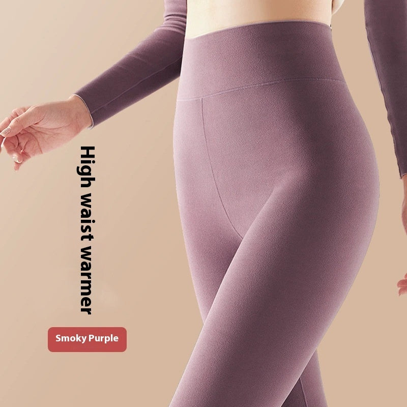 Solid Color High Waist Women's Thermal Underwear Pant