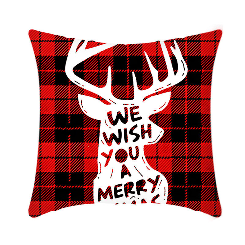 Merry Christmas Cushion Cover 45cm Elk Santa Claus