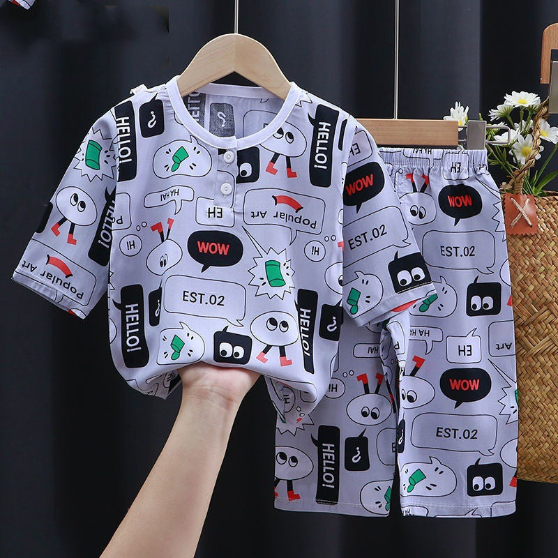 Summer Clothes Cotton Silk Air-conditioning Clothes Baby Clothes