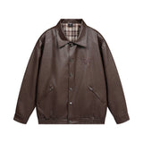 Men's Leather Coat Brand Zipper - WOMONA.COM