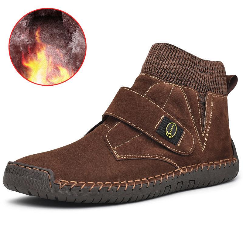 Velcro Shoes Men Ankle Boots - WOMONA.COM