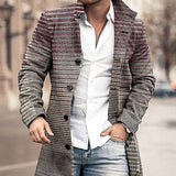 New Men's Woolen Stand Collar Medium Long Pocket Casual Coat - WOMONA.COM