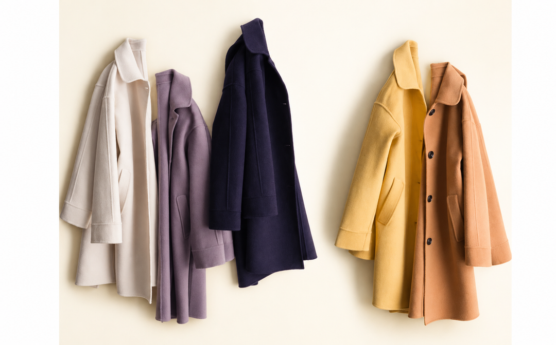 Women's wool-blend trench coats in five colors