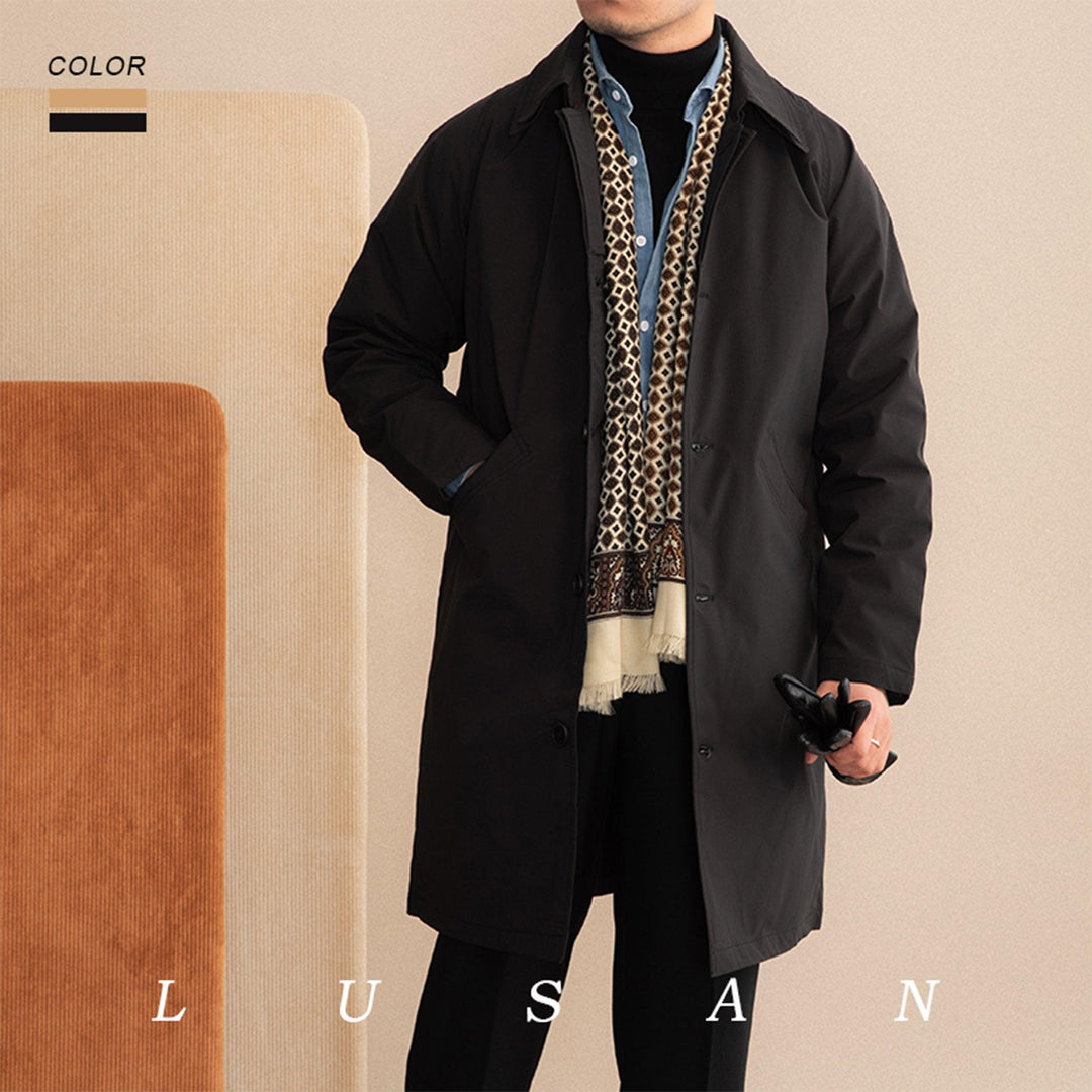 Mid-length Down Trench Coat Men's Long Type Coat - WOMONA.COM
