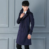 Long Double Breasted Spring And Autumn Slim British Business Coat - WOMONA.COM