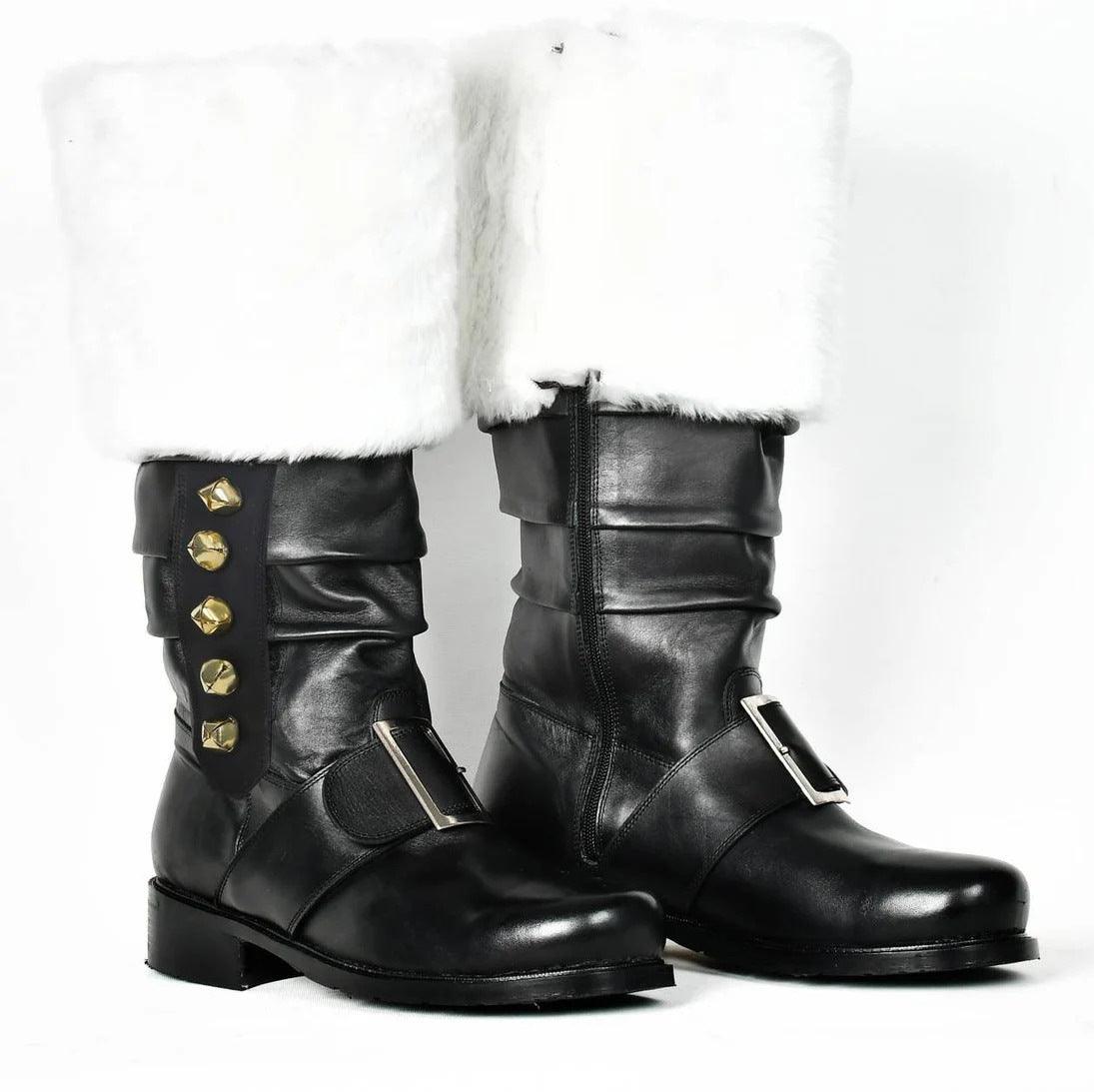 Renaissance Christmas Old Man Leather Boots - WOMONA.COM
