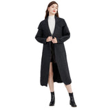 Large Twist Lapel Sweater Coat With Belt