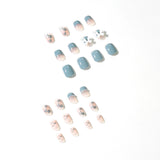 Haze Blue Classic Style Pearl Wear Finished Nail - WOMONA.COM