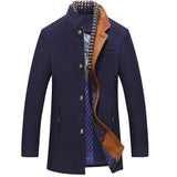 Men's Woolen Coat Thickened Scarf Collar Coat