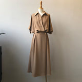 Shirt Dresses Women V-neck Female Temperament - WOMONA.COM