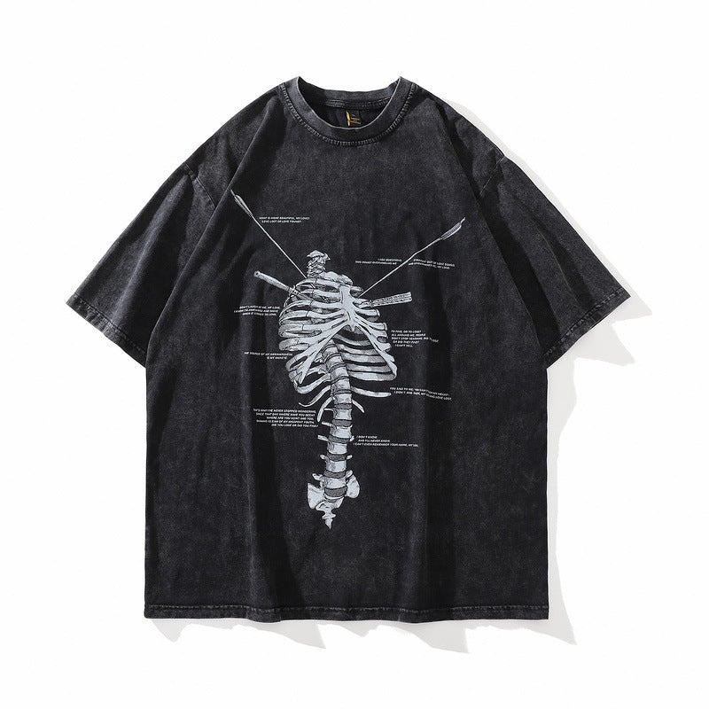 Lockeres T-Shirt mit Bones-Print für Herren