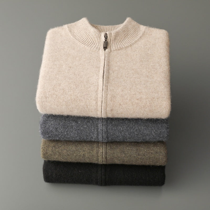 Thickening Stand Collar Cashmere Cardigan