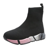 Iridescent Shoes Platform Black Ankle Boots For Women - WOMONA.COM