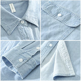 Artistic Denim Long Sleeve Loose Casual Top - WOMONA.COM