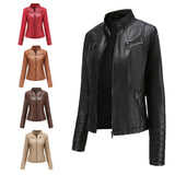 Women's Leather Thin Short Chic Women's Jacket - WOMONA.COM