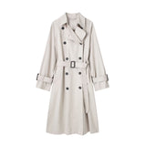 Women's Loose Long Trench Coat And Overcoat With Strap