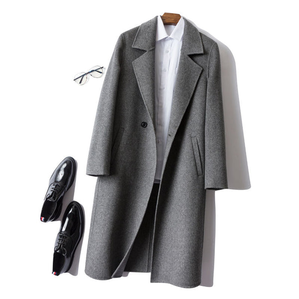 Long Dropped Shoulder Trench Coat Cashmere Coat - WOMONA.COM